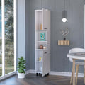 Sheffield 2 Door Pantry Cabinet, With Two 2 Cabinet Spaces And Two Open Shelves White Mdf Engineered Wood