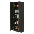 Virginia Double Door Storage Cabinet, Five Shelves Black Mdf Engineered Wood
