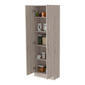 Virginia Double Door Storage Cabinet, Five Shelves Black Mdf Engineered Wood