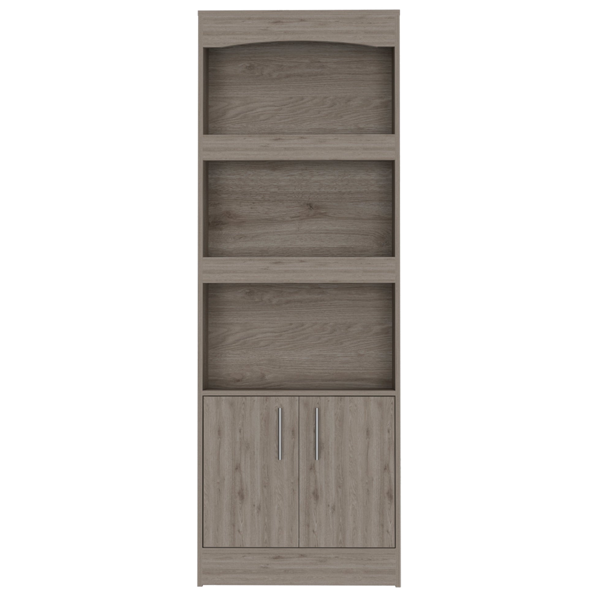 Durango Bookcase, Three Shelves, Double Door Cabinet Beige Mdf Engineered Wood