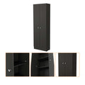 Virginia Double Door Storage Cabinet, Five Shelves Black Mdf Engineered Wood