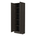 Virginia Double Door Storage Cabinet, Five Shelves White Mdf Engineered Wood