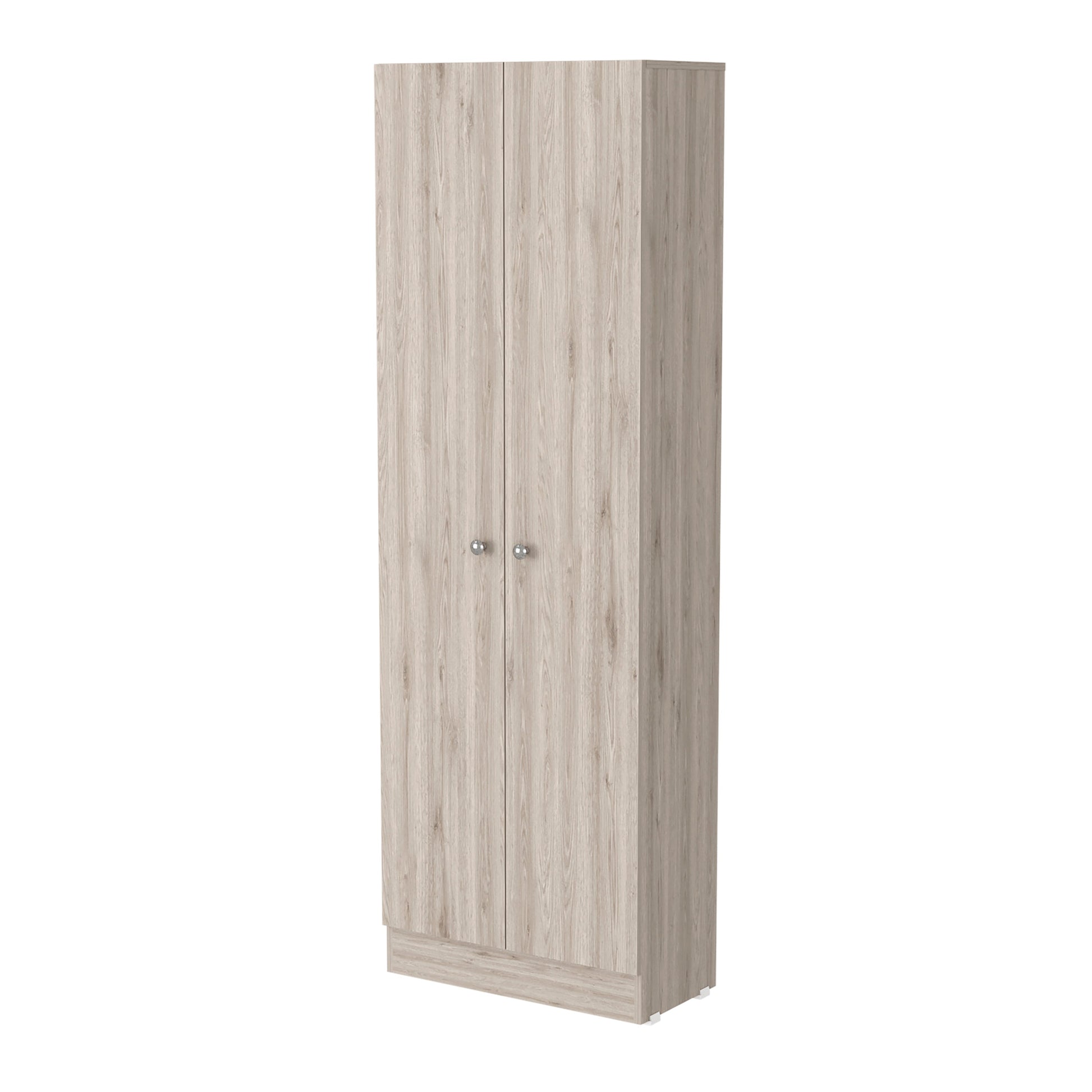 Virginia Double Door Storage Cabinet, Five Shelves 5 Or More Shelves Beige Primary Living Space Modern Mdf Engineered Wood