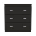 Dove Three Drawer Dresser, Superior Top Black Mdf Engineered Wood