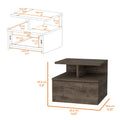 Augusta Floating Nightstand With 2 Tier Shelf And 1 Drawer Brown Mdf Engineered Wood