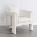 Modern Style Accent Chair Armchair For Living Room, Bedroom, Guest Room,Office, Ivory Ivory Upholstered
