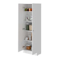 Virginia Double Door Storage Cabinet, Five Shelves White Mdf Engineered Wood