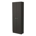 Virginia Double Door Storage Cabinet, Five Shelves Black Mdf Engineered Wood