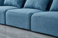 Living Room Furniture Three Seat Lazy Sofa Teddy Fabric Blue Blue Foam Teddy