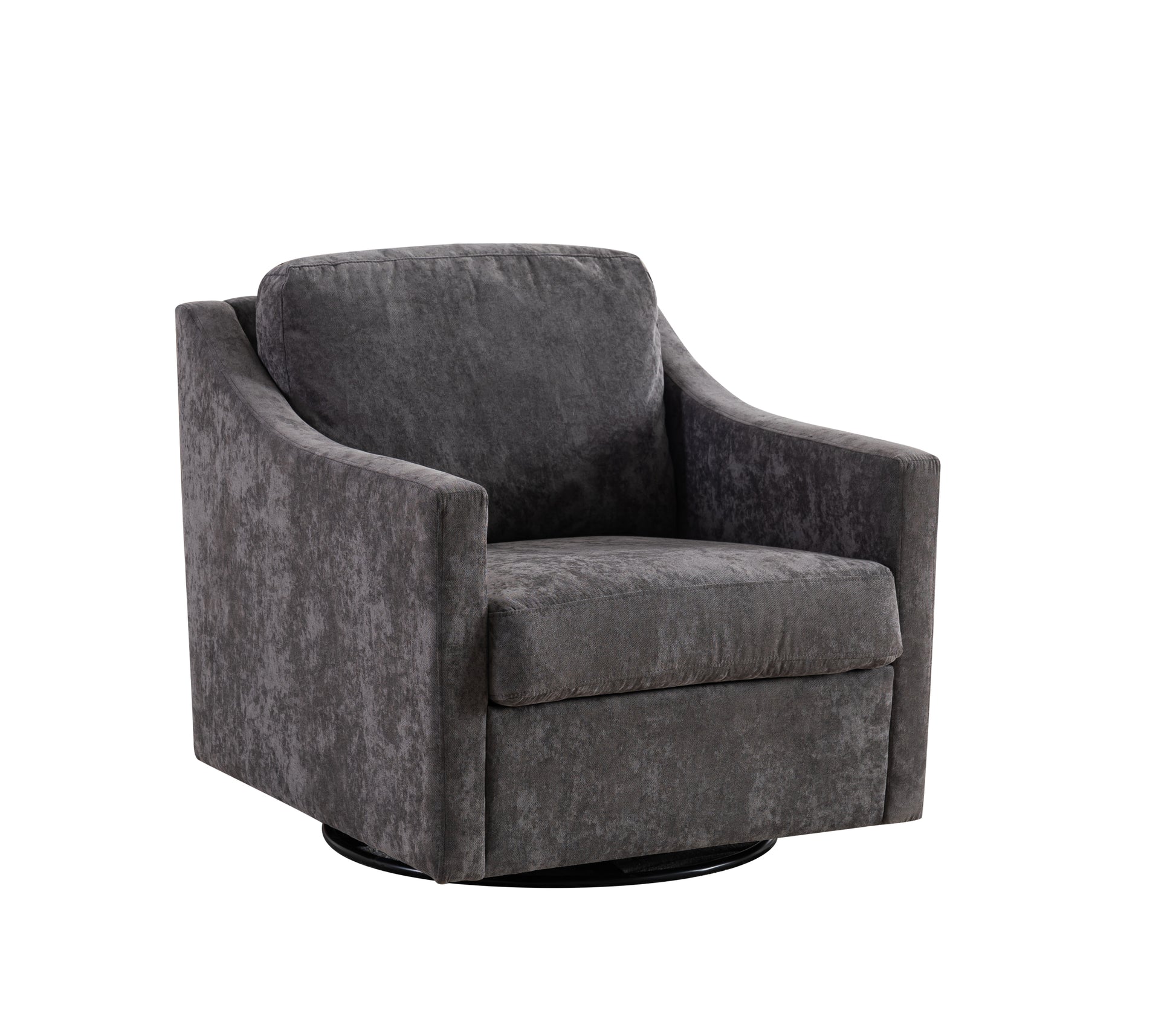 Large Swivel Chair, Upholstered Armchair, Modern Chair, Skin Friendly Gradient Color Linen Fabric, Comfortable To Sit. Suitable For Reception Living Room, Gray Gray Fabric