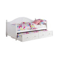 White Twin Daybed With Trundle Box Spring Not Required Twin White Wood White Bedroom Transitional Pine Wood