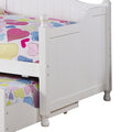 White Twin Daybed With Trundle Box Spring Not Required Twin White Wood White Bedroom Transitional Pine Wood
