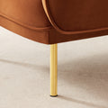 Oversized Living Room Accent Velveta Armchair Upholstered Single Sofa Chair, Comfy Fabric Armchair With Metal Leg For Bedroom Living Room Apartment, Curry Brown Velvet