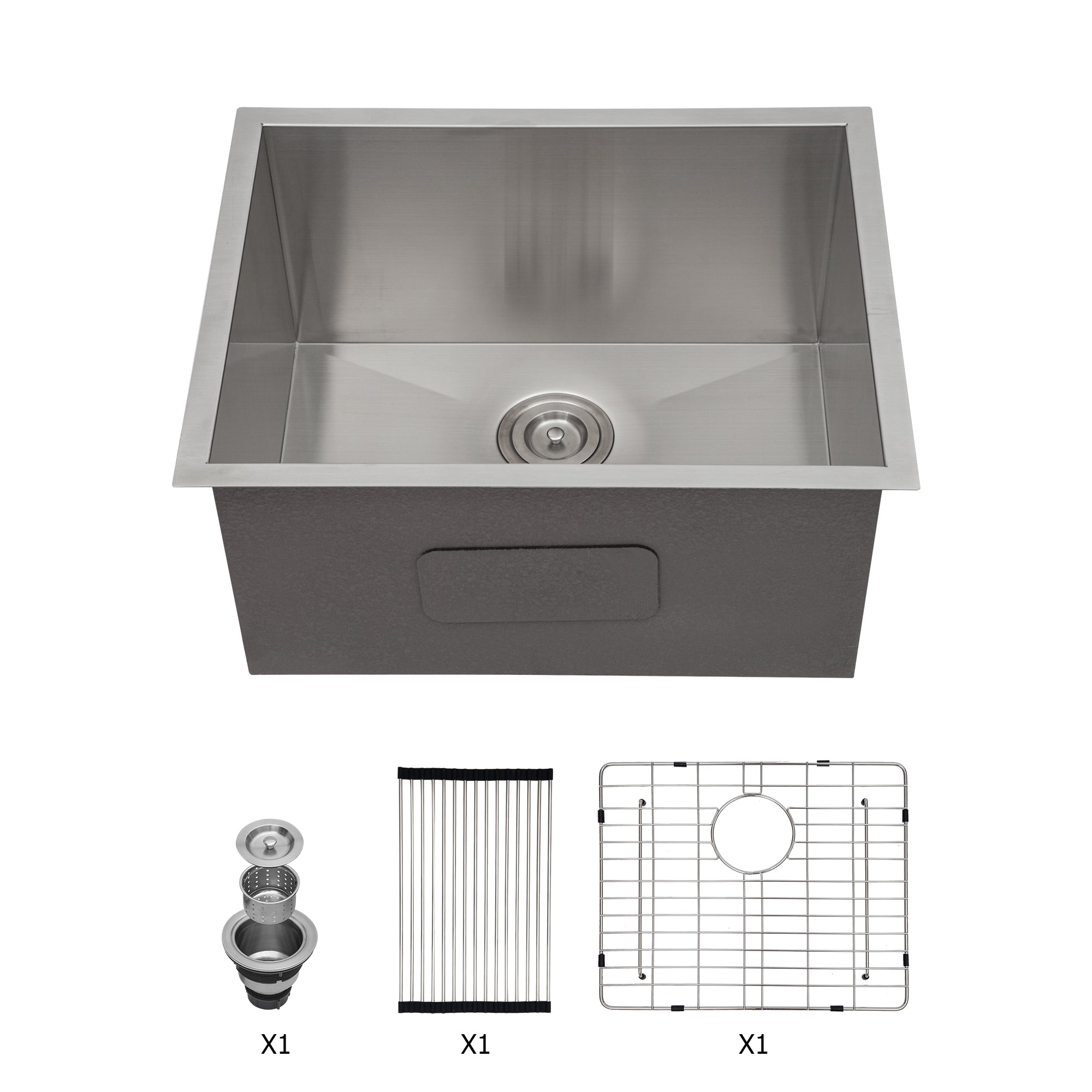 Laundry Sink 21X18X12" Undermount Laundry Sink Brushed Nickel Stainless Steel