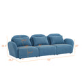 Living Room Furniture Three Seat Lazy Sofa Teddy Fabric Blue Blue Foam Teddy