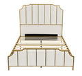 Queen Size Bed Frame,Upholstered Platform Bed & High Headboard With Wood Slat Support,No Box Spring Needed,Easy Assembly, Velvet White Box Spring Not Required Queen White Metal Bedroom Bed Frame Velvet Metal