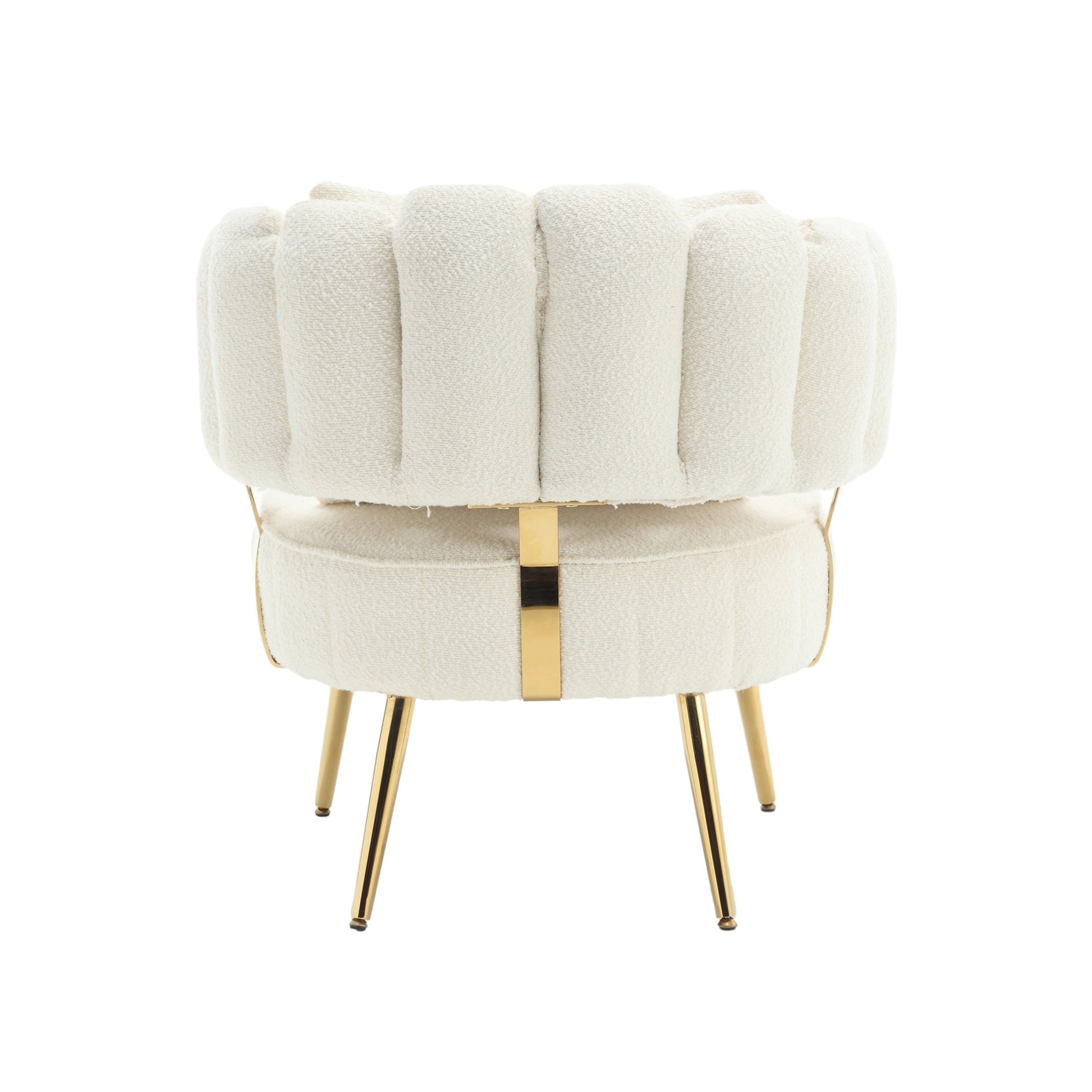 Coolmore Boucle Accent Chair Modern Upholstered Armchair Tufted Chair With Metal Frame, Single Leisure Chairs For Living Room Bedroom Beige Boucle