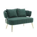 Coolmore Polyester Accent Sofa Modern Upholstered Armsofa Tufted Sofa With Metal Frame, Single Leisure Sofa For Living Room Bedroom Office Balcony Emerald Boucle