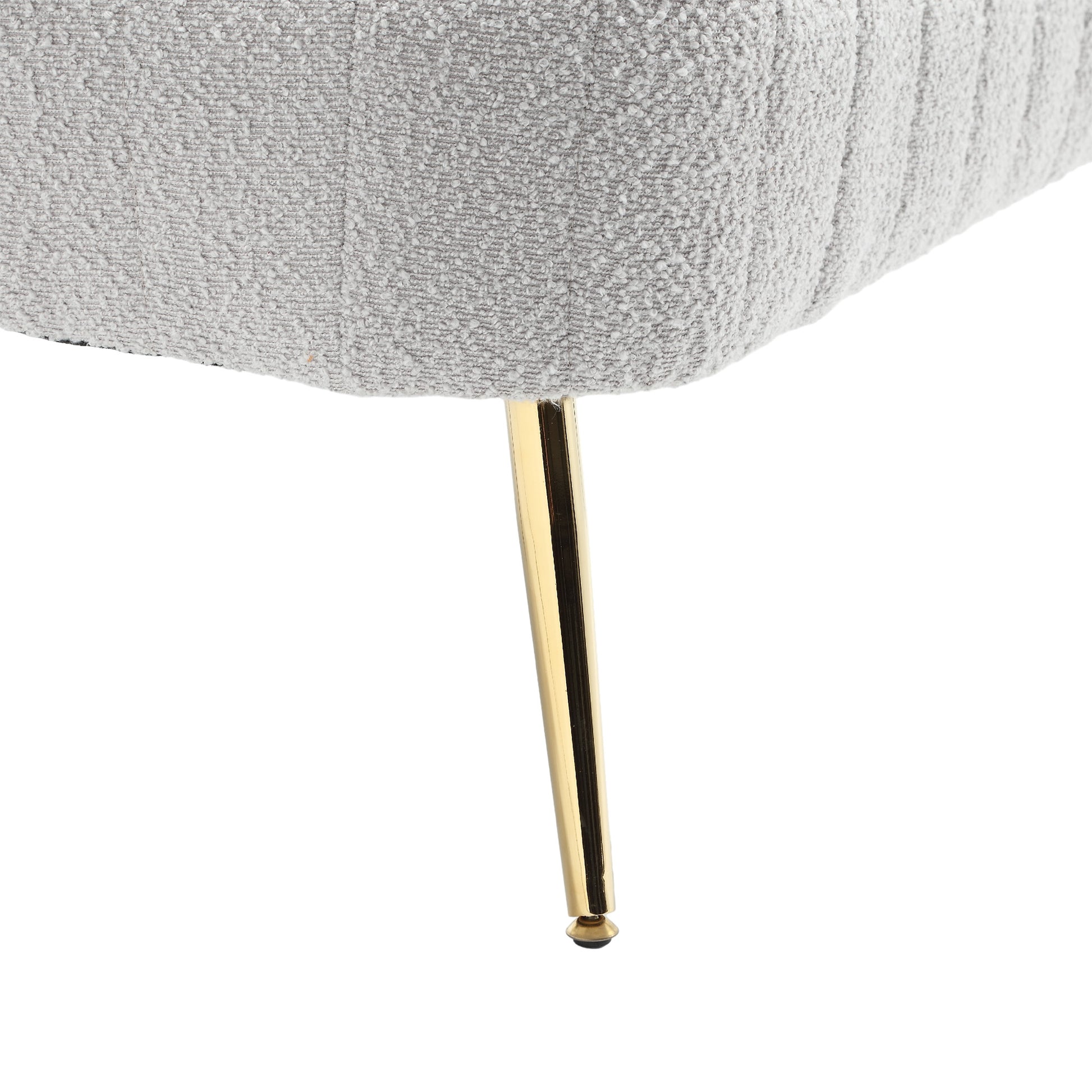 Coolmore Polyester Accent Sofa Modern Upholstered Armsofa Tufted Sofa With Metal Frame, Single Leisure Sofa For Living Room Bedroom Office Balcony Gray Boucle