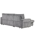 Upholstery Sleeper Sectional Sofa With Storage Bags And 2 Cup Holders On Arms Gray Wood Cushion Back Square Arms Polyester 3 Seat