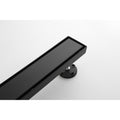 28 Inches Linear Shower Drain, Included Hair Strainer And Leveling Feet Matt Black Stainless Steel