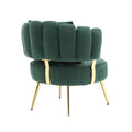 Coolmore Boucle Accent Chair Modern Upholstered Armchair Tufted Chair With Metal Frame, Single Leisure Chairs For Living Room Bedroom Emerald Boucle