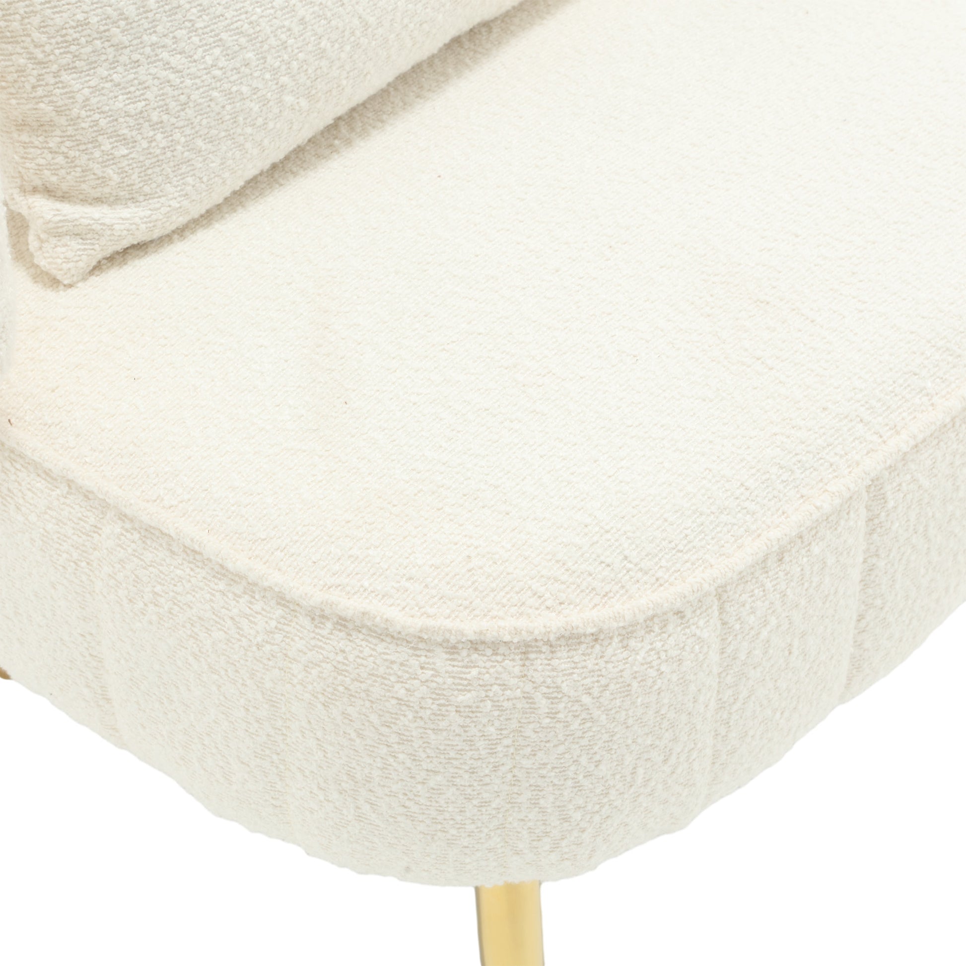 Coolmore Boucle Accent Chair Modern Upholstered Armchair Tufted Chair With Metal Frame, Single Leisure Chairs For Living Room Bedroom Beige Boucle