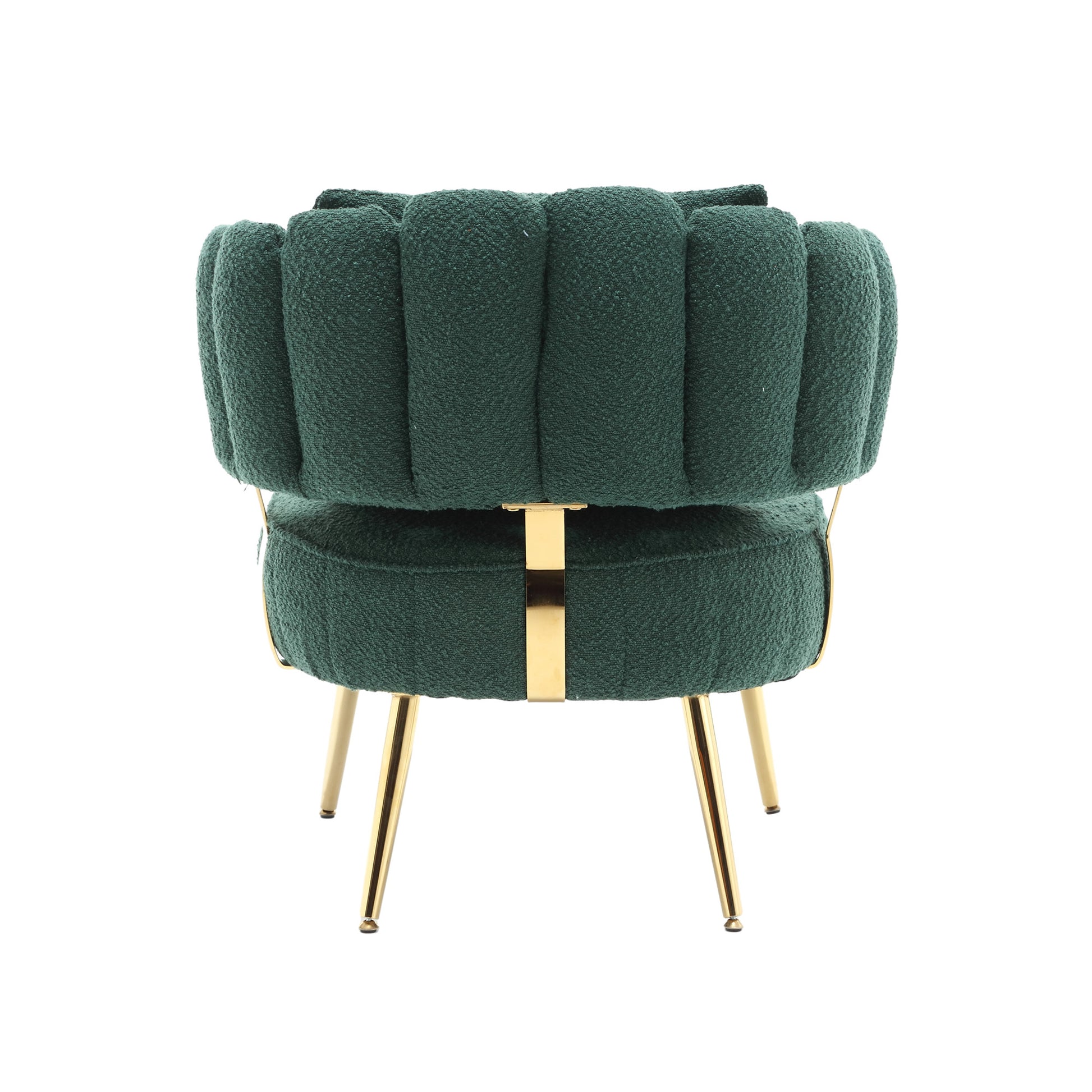 Coolmore Boucle Accent Chair Modern Upholstered Armchair Tufted Chair With Metal Frame, Single Leisure Chairs For Living Room Bedroom Emerald Boucle