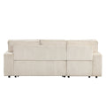 Upholstery Sleeper Sectional Sofa With Storage Bags And 2 Cup Holders On Arms Beige Wood Cushion Back Square Arms Polyester 3 Seat