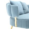 Coolmore Polyester Accent Sofa Modern Upholstered Armsofa Tufted Sofa With Metal Frame, Single Leisure Sofa For Living Room Bedroom Office Balcony Light Blue Boucle