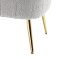 Coolmore Boucle Accent Chair Modern Upholstered Armchair Tufted Chair With Metal Frame, Single Leisure Chairs For Living Room Bedroom Gray Boucle