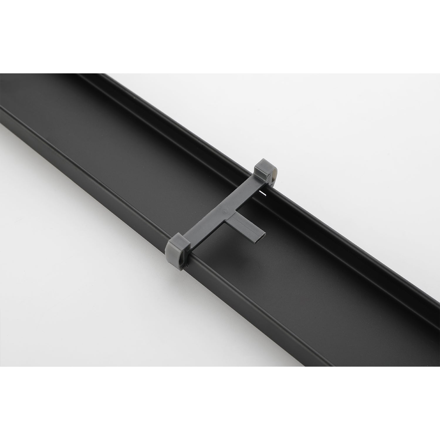 28 Inches Linear Shower Drain, Included Hair Strainer And Leveling Feet Matt Black Stainless Steel