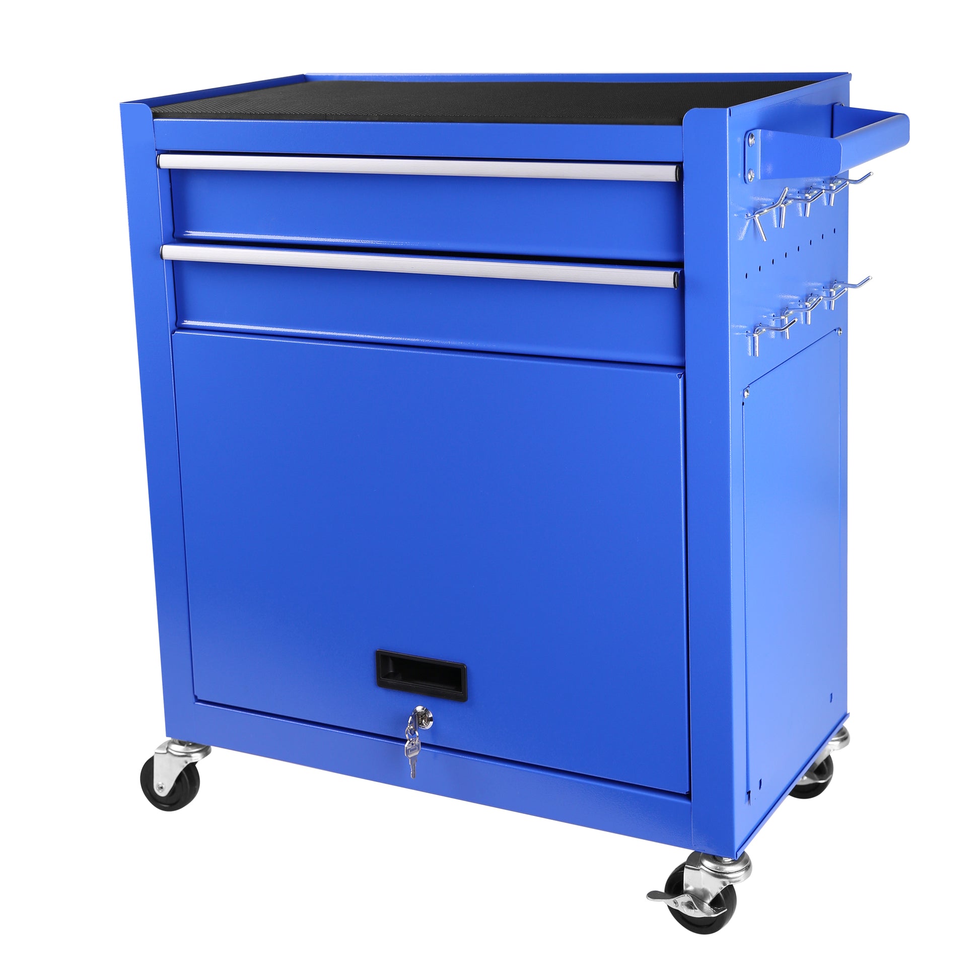 Rolling Tool Chest With Wheels And 8 Drawers, Detachable Large Tool Cabinet With Lock For Garage, Locking Mechanic Tool Cart With Black Liner For Warehouse, Workshop, High Capacity Blue Steel