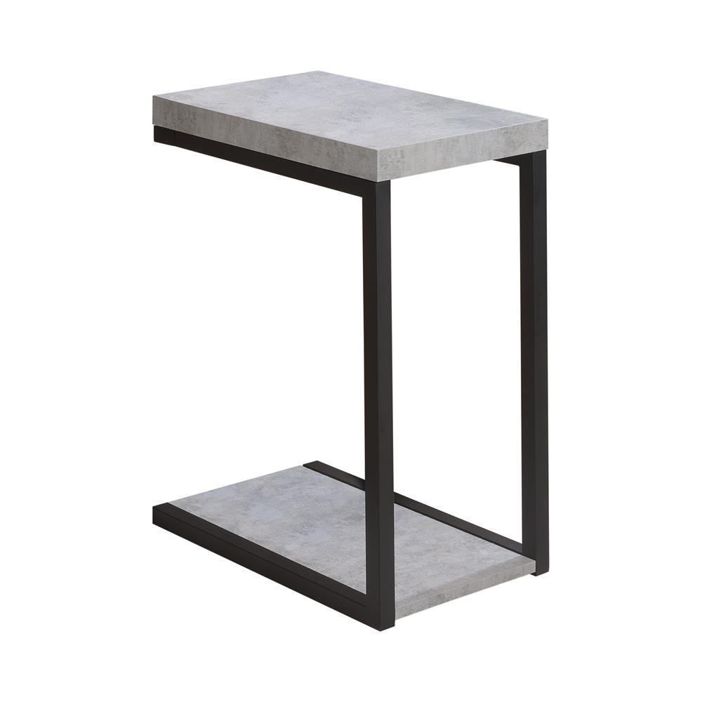 Cement And Black Snack Table Cement Grey Gray Primary Living Space Industrial Freestanding Rectangular Coffee & End Tables Wood