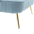 Coolmore Polyester Accent Sofa Modern Upholstered Armsofa Tufted Sofa With Metal Frame, Single Leisure Sofa For Living Room Bedroom Office Balcony Light Blue Boucle