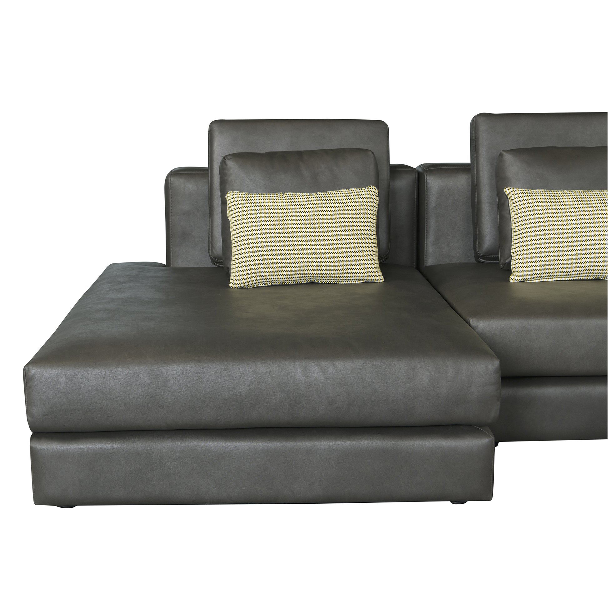 112.7" Modular Sectional Sofa Corner Sofa Chaise Lounge With Movable Ottoman For Living Room, Black Black Foam Palomino Fabric