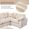 Oversized Modular Sectional Sofa With Ottoman L Shaped Corner Sectional For Living Room, Office, Spacious Space Beige Polyester 7 Seat