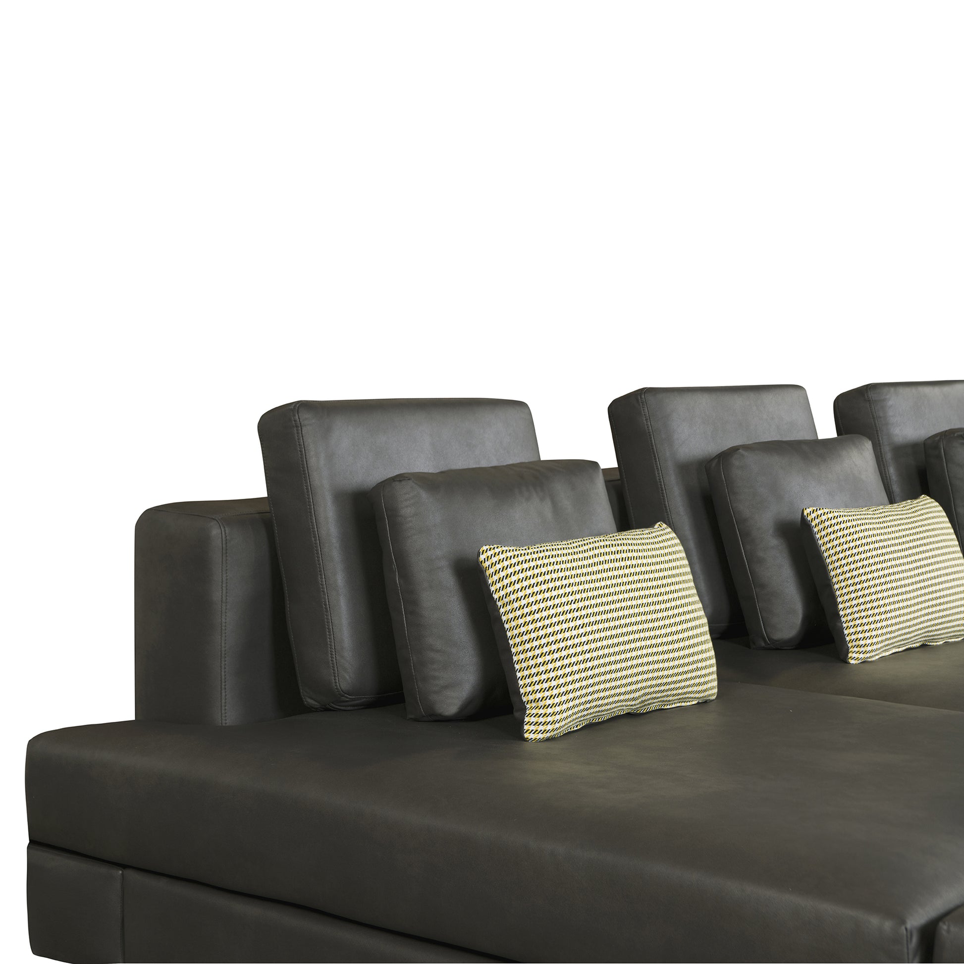 112.7" Modular Sectional Sofa Corner Sofa Chaise Lounge With Movable Ottoman For Living Room, Black Black Foam Palomino Fabric
