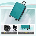 Hardshell Luggage Sets 3 Piece Double Spinner 8 Wheels Suitcase With Tsa Lock Lightweight 20''24''28'' Green Abs