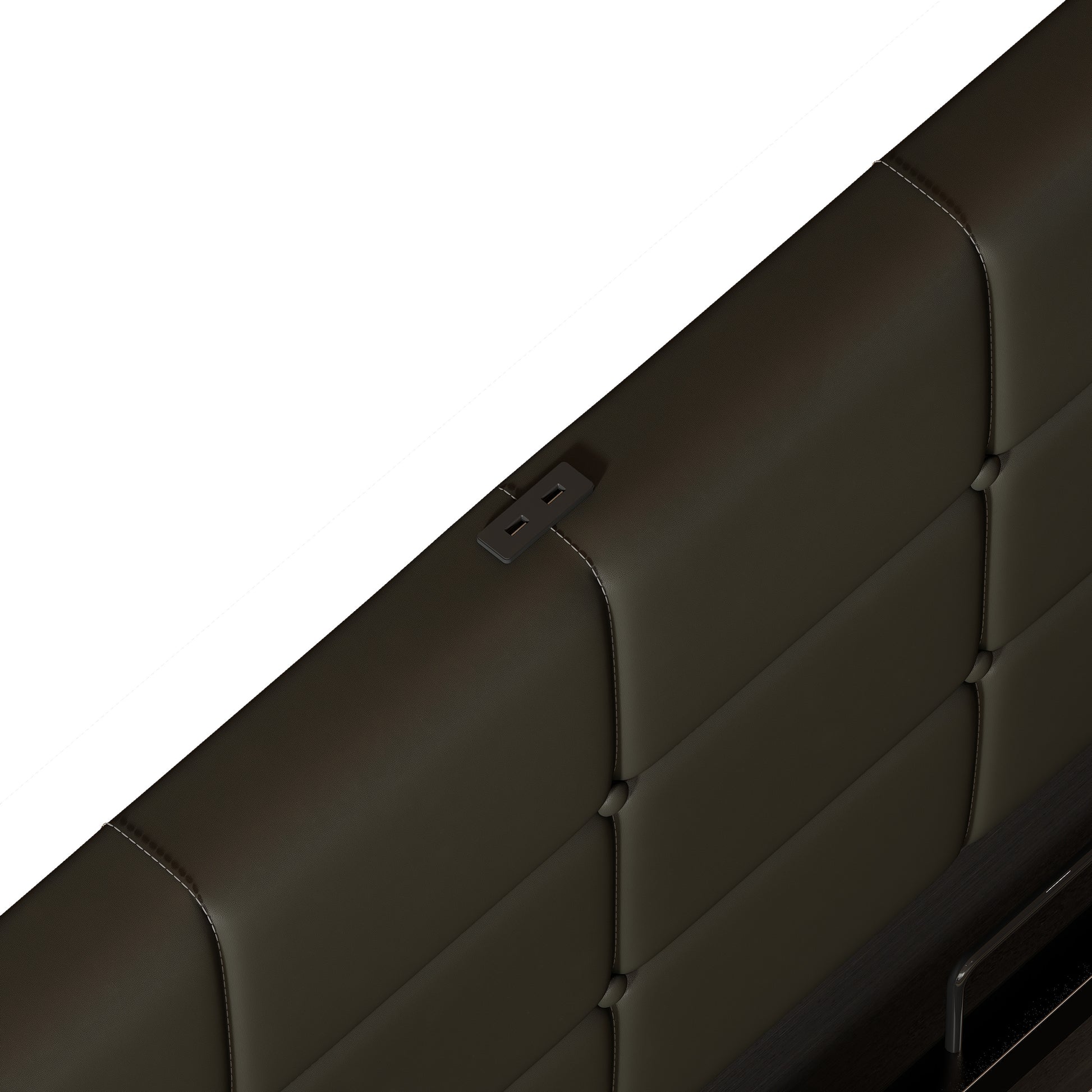 Queen Size Upholstered Bed With Led Lights,Hydraulic Storage System And Usb Charging Station,Black Black Pu