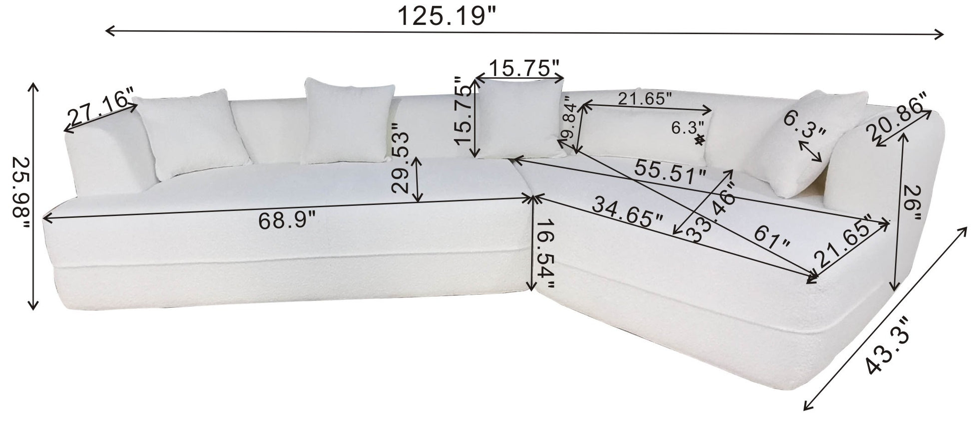 Modular Living Room Sofa Set, Modern Minimalist Style Sofa, Salon Upholstered Sleeper Sofa, 2 Pc Free Combination, Round Fiber Fabric, Anti Wrinkle Fabric, Brown Light Brown Polyester Primary Living Space Medium Soft Tight Back Flared Arms Fiber Foam