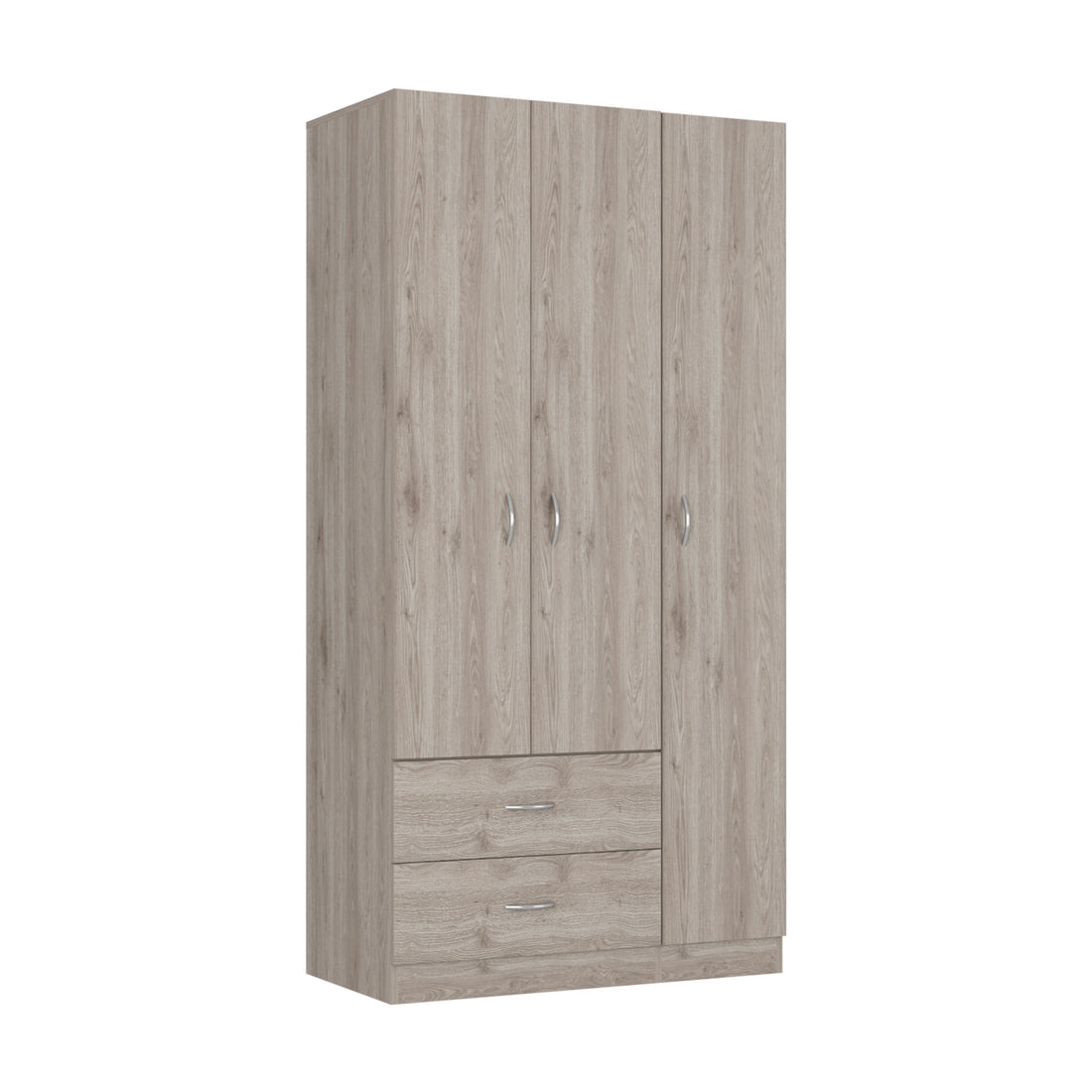 Three Door Armoire Clark, Bedroom, Light Gray Light Gray Particle Board Engineered Wood