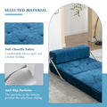Folding Sofa Bed, Futon Sleeper Chair, Convertible Chair Floor Couch & Sleeping Mattress For Living Room, Guest Room, Home Office, Apartment, Small Space, Bed, Removable Back Cushion, Blue, 1 Seat Blue Chenille Primary Living Space Pillow Back Soft