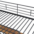 Twin Size Metal Loft Bed With 3 Layers Of Shelves And L Shaped Desk, Black Black Metal