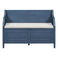 Rustic Style Solid Wood Entryway Multifunctional Storage Bench With Safety Hinge Antique Navy Beige High Back Antique Navy Primary Living Space Beige Mdf