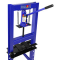 Steel H Frame Hydraulic Shop Press With Stamping Plates To Bend, Straighten, Or Press Parts, Install Bearings And U Joints, 6 Ton Capacity, Blue Blue Steel