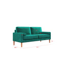 Jos 67.7'' 3 Seater Sofa Couch For Living Room, Modern Sofa,Small Couches For Small Spaces,Upholstered 3 Seater Couch For Bedroom, Apartment, Home Office, Tool Free Assembly,Green Green Velvet Wood Bedroom Soft Cotton Fabric 3 Seat