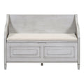 Rustic Style Solid Wood Entryway Multifunctional Storage Bench With Safety Hinge Gray Wash Beige High Back Gray Wash Primary Living Space Beige Mdf