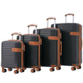 4 Piece Luggage Set Suitcase Set, Abs Hard Shell Lightweight Expandable Travel Luggage With 4 Packing Cubes, Tsa Lock, Spinner Wheels For Men Women 16 20 24 28 Coffee Abs