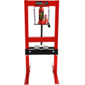 Hydraulic 6 Ton H Frame Garage Floor Adjustable Shop Press With Plates, 6T, Red Red Steel